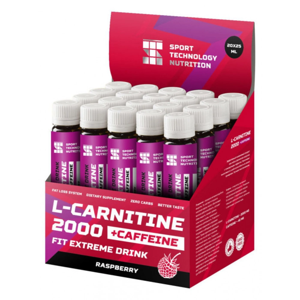 SportTech  L - Carnitine 2000 + Caffeine - 25 мл. (Малина)